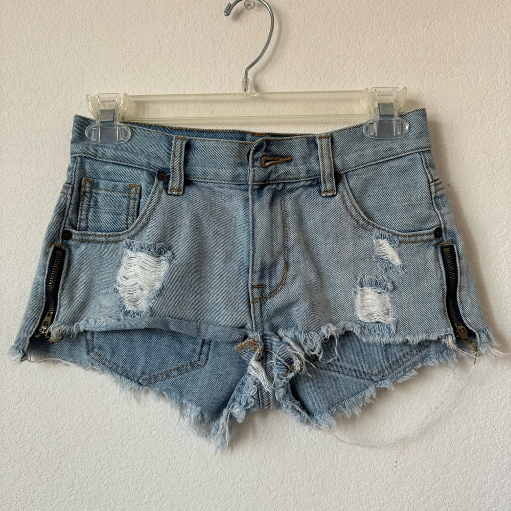 Kendall & Kylie Distressed Denim Shorts